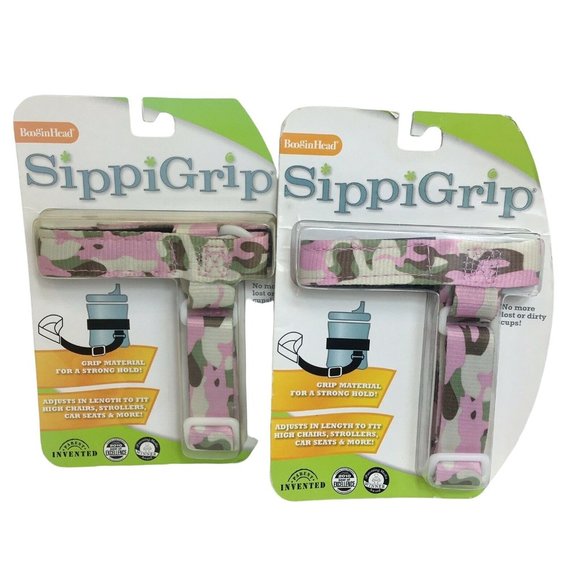Boogin Head SippiGrip Baby Strap For Sippy Cup Bottles Toys Tether Lot Of 2 New - Picture 1 of 12